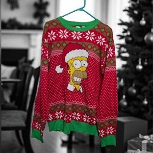 The Simpsons Homer Simpson Men's (Unisex) Ugly Christmas Sweater - Size L